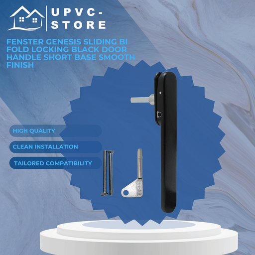 Fenster Genesis Sliding Bi Fold Locking Black Door Handle Short Base Smooth Finish