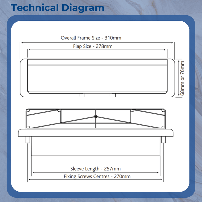 Fab & Fix Full Metal 12" Metal Sprung Letter Plate/Box UPVC Timber Doors