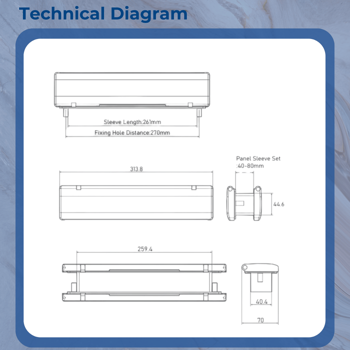 UPVC 12 Inch Heavy Duty Letterbox – Fits 40-80mm Door Thickness, Durable & Secure Mail Slot
