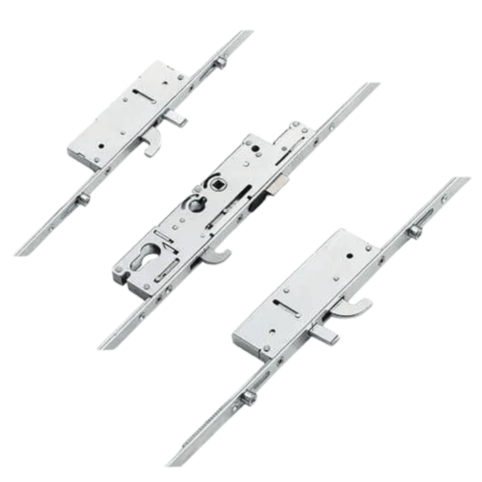 Fullex XL Multipoint Door Lock – 3 Hooks, 2 Anti-Lift Pins, 4 Rollers, Latch – 721mm Top Hook to Spindle