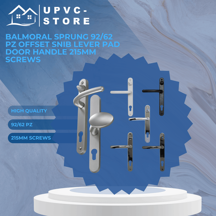 Balmoral Sprung 92/62 pz Offset Snib Lever Pad Door Handle 215mm Screws
