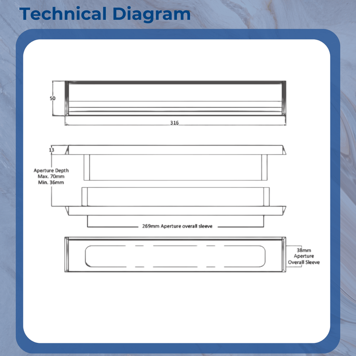 Yale 12'' Slimline Letterbox Metal Letter Plate Set UPVC Wood Door Paddock Slim