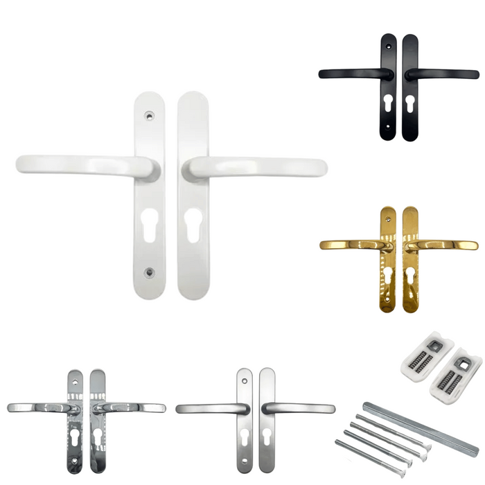 Lever Lever uPVC Multipoint Door Handles – 48mm PZ Centres – Sprung Mechanism – 160mm Fixing Screw Centres