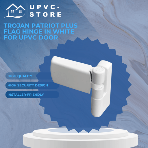 TROJAN PATRIOT PLUS FLAG HINGE IN WHITE FOR UPVC DOOR