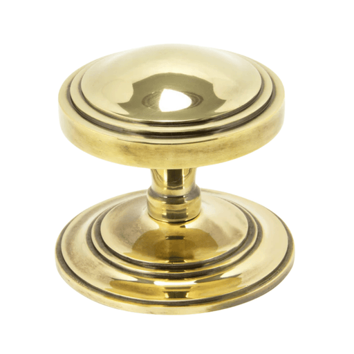Aged Brass Art Deco Centre Door Knob