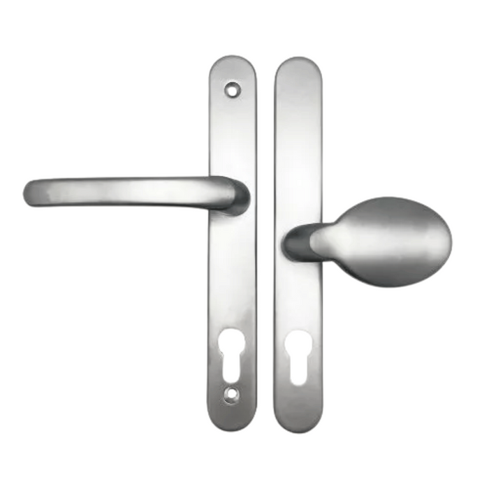 UPVC Offset Lever/Pad Multipoint Door Handles – 95mm/65mm PZ – 200mm Screw Centres – Sprung