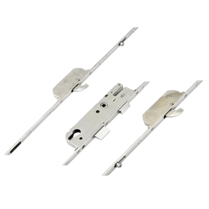 GU Europa Multipoint Door Lock – Split Spindle, Latch, Deadbolt, 2 Hooks, 2 Outboard Rollers (440mm Top Hook to Spindle)