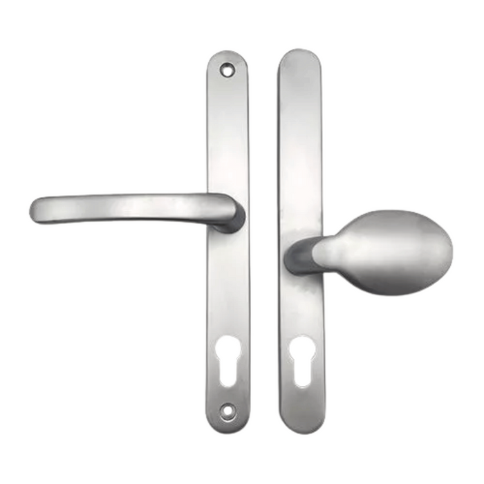 Sprung Lever/Pad Offset uPVC Multipoint Door Handles – 92mm/62mm PZ Centres – 240mm Screw Fixings