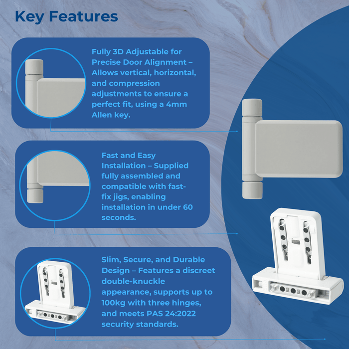 Classic uPVC Door Flag Hinge – Adjustable and Durable for Long-Lasting Performance