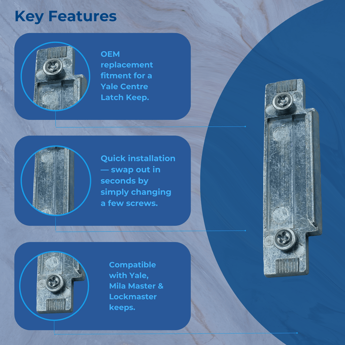 Lockmaster Mila Master Upvc Door Centre Latch Keep Strike Plate