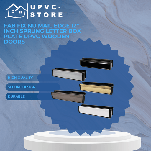 Fab Fix Nu Mail Edge 12" Inch Sprung Letter Box Plate UPVC Wooden Doors
