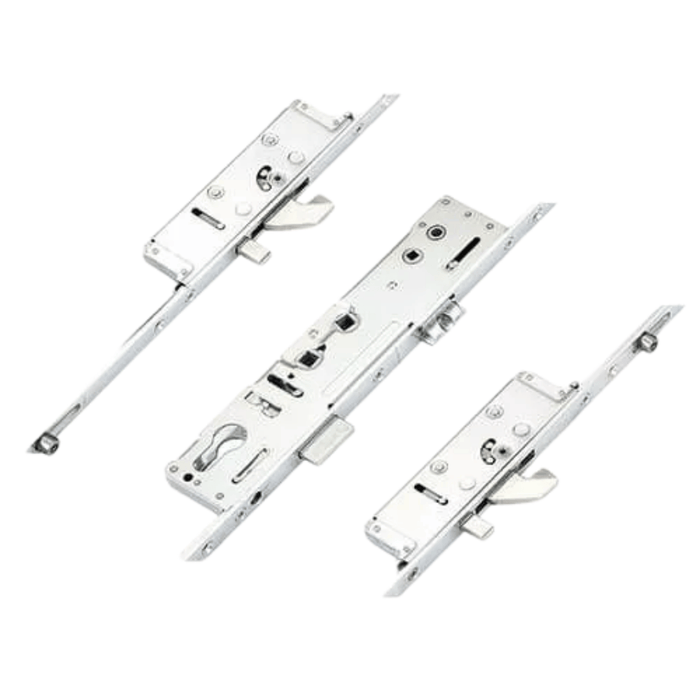 Lockmaster Multipoint Door Lock – 2 Hooks, 2 Anti-Lift Pins, 2 Rollers, Latch & Deadbolt – Double Spindle Operation (720mm Top Hook to Spindle Distance)