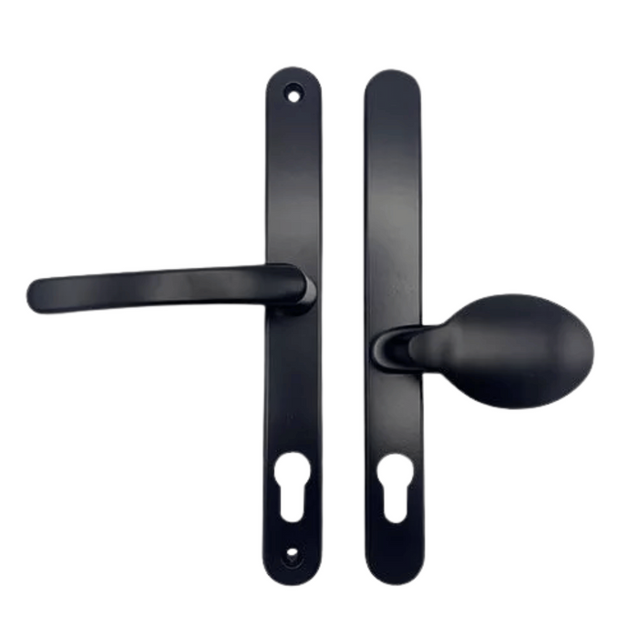 Sprung Lever/Pad Offset uPVC Multipoint Door Handles – 92mm/62mm PZ Centres – 240mm Screw Fixings
