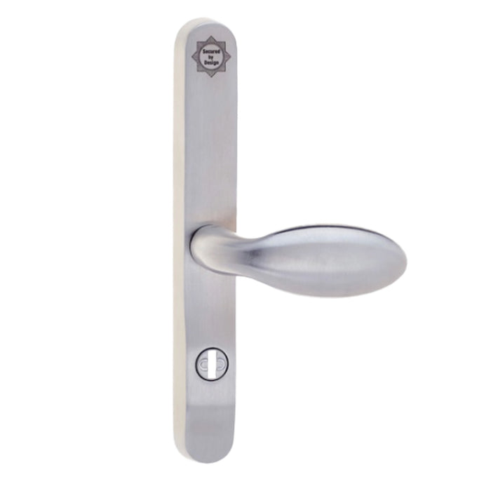 High Security UPVC Door Handle Lever Pad Offset 92mm/62mm PZ 211mm PAS24 Secure By Design 2* Kitemark Satinless Steel