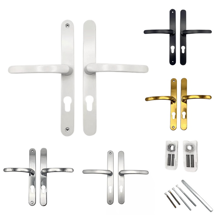 Sprung Lever/Lever uPVC Door Handles – 70mm PZ – 240mm Screw Centres – Multipoint Lock Compatible