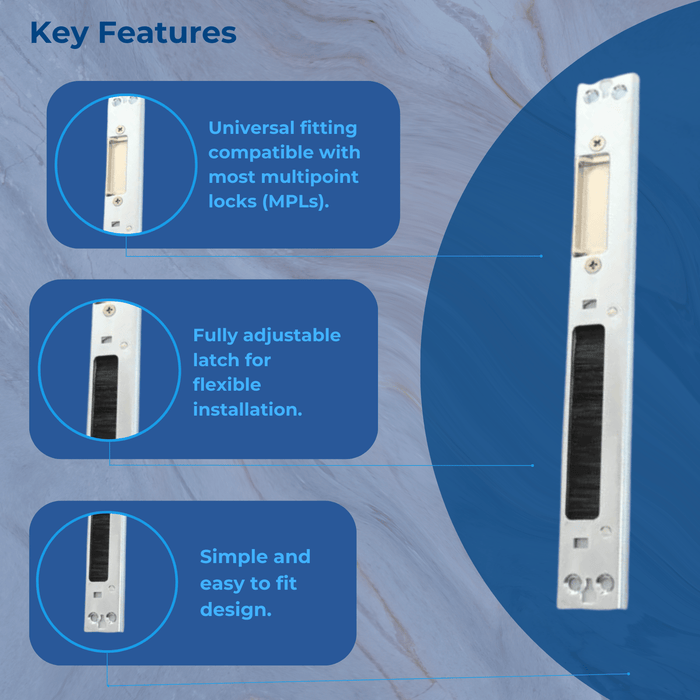 Universal Upvc Door Latch & Deadbolt Plate Centre Keep