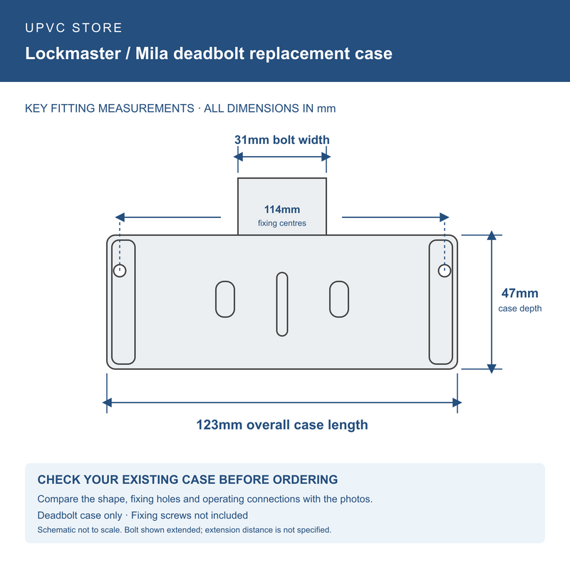 Yale Lockmaster Mila Deadbolt Hookbox Replacement Gearbox Door Lock