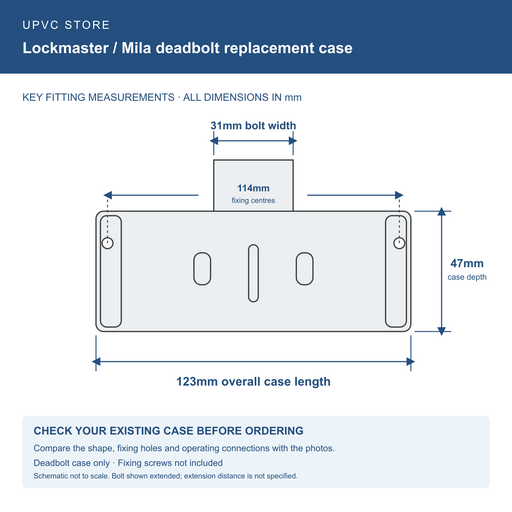 Yale Lockmaster Mila Deadbolt Hookbox Replacement Gearbox Door Lock