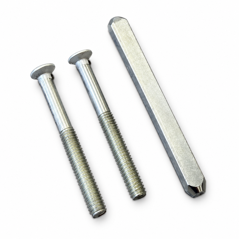 Two fixing screws and square spindle included