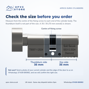 APECS AP v3 3 Star Euro Cylinder Thumbturn Door Lock uPVC Composite Aluminium Timber 3 Keys