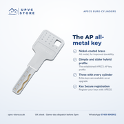 APECS AP v3 3 Star Euro Cylinder Key/Key Door Lock uPVC Composite Aluminium Timber 3 Keys
