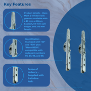 Maco Mark 2 Window Lock Gear Box 20mm Or 22mm Backset Short 245mm Long