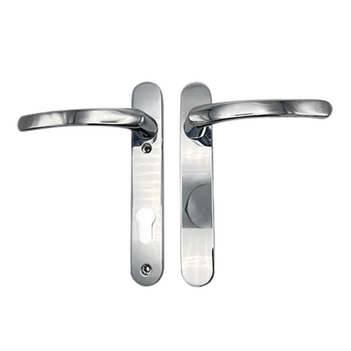 Blank External Lever/Lever uPVC Multipoint Door Handles – 92mm PZ Centres – Sprung Mechanism – 122mm Screw Fixings