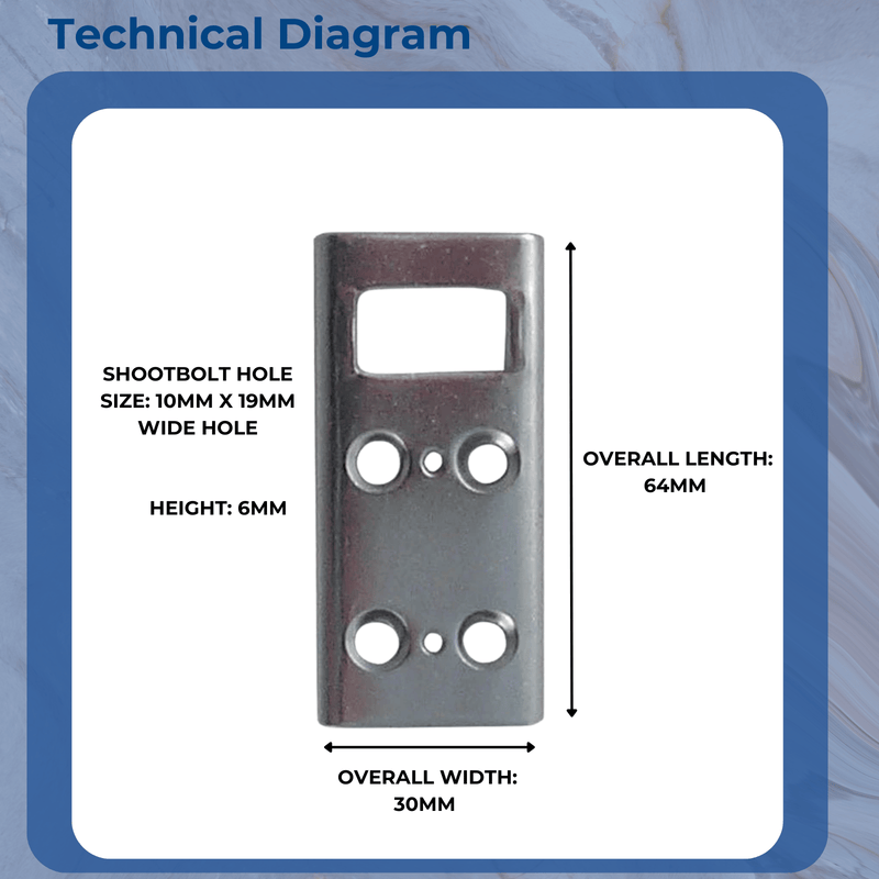 Lockmaster Milamaster French Door Single Slot Shoot Bolt Keep Metal Striker