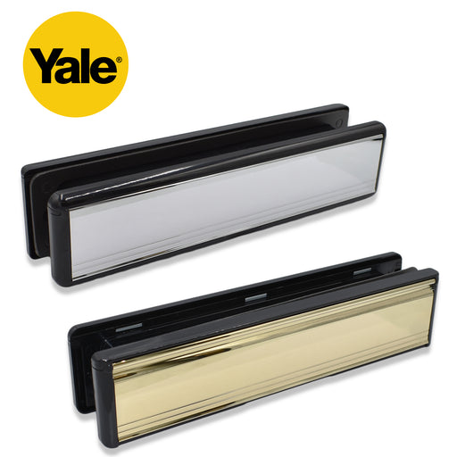 Yale 12" LETTERPLATES Brass Chrome Letter Box Cover Plate UPVC Wood Door