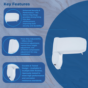 UPVC Double Glazing Door 100mm Flag Hinge Adjustable UPVC