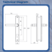 UPVC Inline Lever Lever uPVC Door Handle – Sprung, 92PZ, 215mm Screw Centres