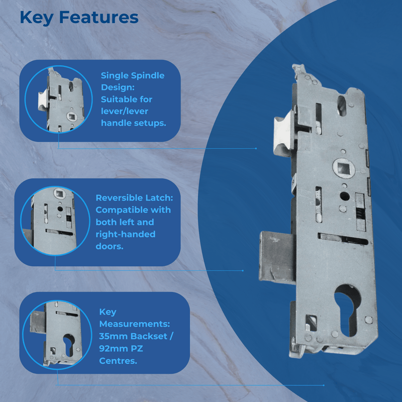 Fuhr Upvc Door Lock Multi Point Upvc Gearbox Fuhr Case 35mm 92mm