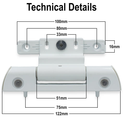 Gardinia 3D Euro Rebate Door Hinge 22mm 9 to 13mm Rebate Adjustable