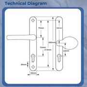 UPVC Multipoint Door Handles – Sprung Lever/Moveable Pad, 92mm/62mm PZ, 212mm Screw Centres