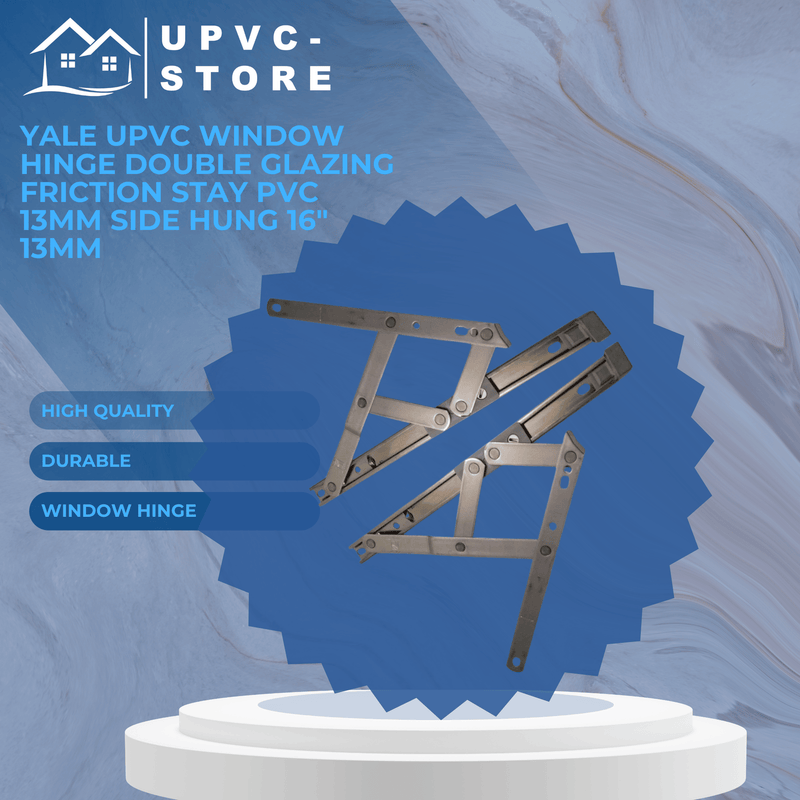 Yale uPVC Window Hinge Double Glazing Friction Stay PVC 13mm Side Hung 16" 13mm
