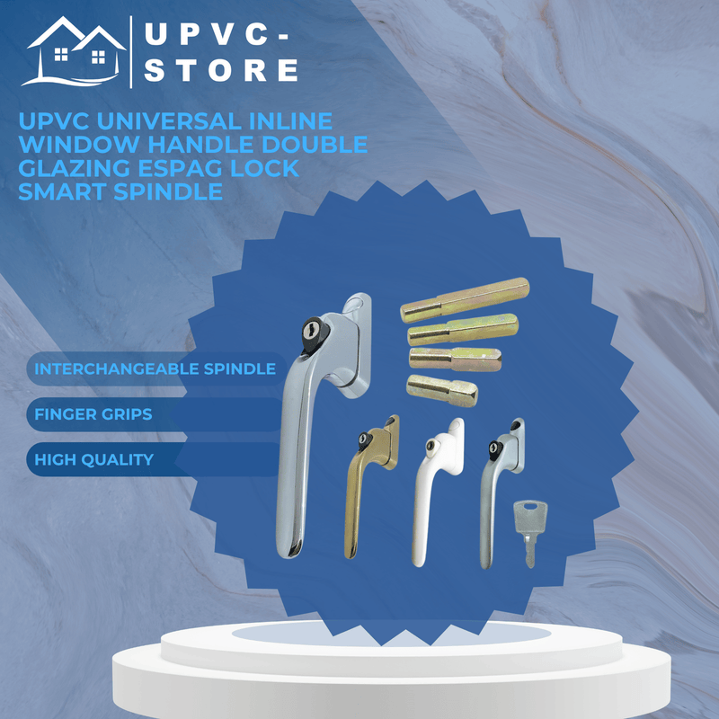 UPVC Universal Inline Window Handle Double Glazing Espag Lock Smart Spindle