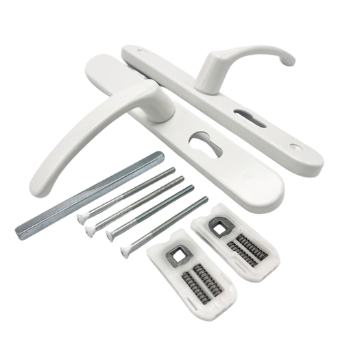 uPVC Multipoint Door Handles – Sprung Lever/Lever, 48mm PZ, 200mm Screw Centres for UPVC Doors