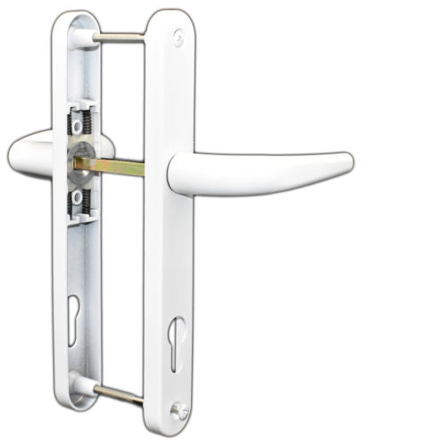 UPVC Door Handle Inline Lever / Pad Sprung 92mm PZ Double Glazing Pair Set PVC