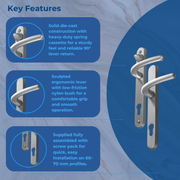 Balmoral Sprung 92/62 pz Offset Snib Lever Lever Door Handle 215mm Screws