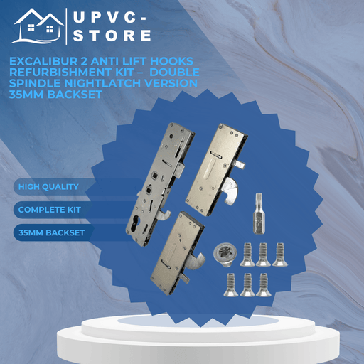 Excalibur 2 Anti Lift Hooks Refurbishment Kit – Double Spindle Nightlatch Version 35mm Backset