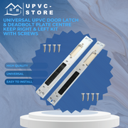 Universal Upvc Door Latch & Deadbolt Plate Centre Keep Right & Left Kit With Screws