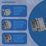 TROJAN 3-D COMPOSITE DOOR HINGE FOR DOOR STOP DOORS CDH1
