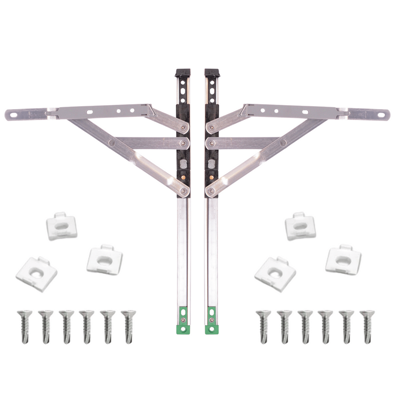 Egress Only Friction Stay Window Hinges – Emergency Escape & Secure Ventilation Solution 12" & 16" – 13mm & 17mm Stack Heights