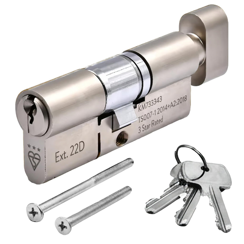 TS007 3 Star Euro Cylinder Lock – Key/Key or Thumbturn