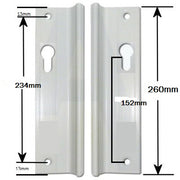 uPVC Fuhr Sliding Patio Door Handle 90pz - Inline Lever Pair Set 235mm screw centres suits most styles