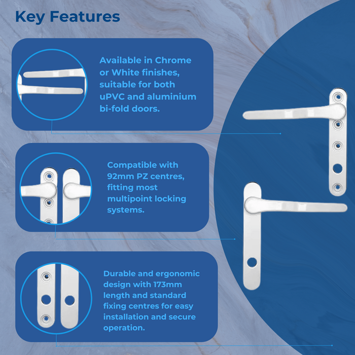 Synseal Bi-Fold Door Handle – Replacement Lever Handle for Aluminium & uPVC Doors