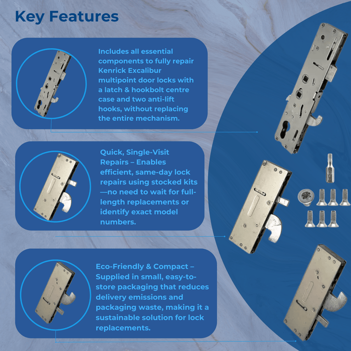 Excalibur 2 Anti Lift Hooks Refurbishment Kit – Double Spindle Nightlatch Version 35mm Backset