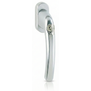 Hoppe Tokyo Lockable Tilt & Turn Window Handle (SecuTBT TBT4) – F1 Silver Aluminium – 32mm Spindle