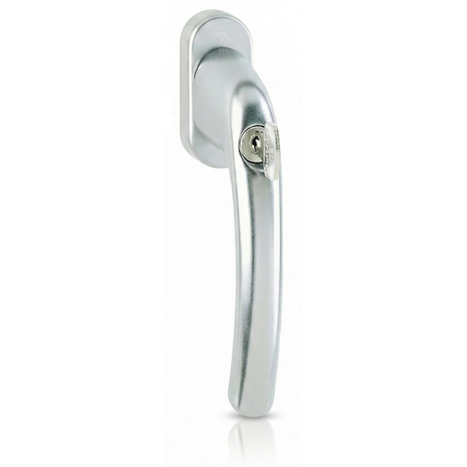 Hoppe Tokyo Lockable Tilt & Turn Window Handle (SecuTBT TBT4) – F1 Silver Aluminium – 32mm Spindle