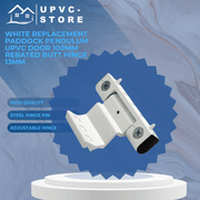White Replacement Paddock Pendulum Upvc Door 100mm Rebated Butt Hinge 13mm